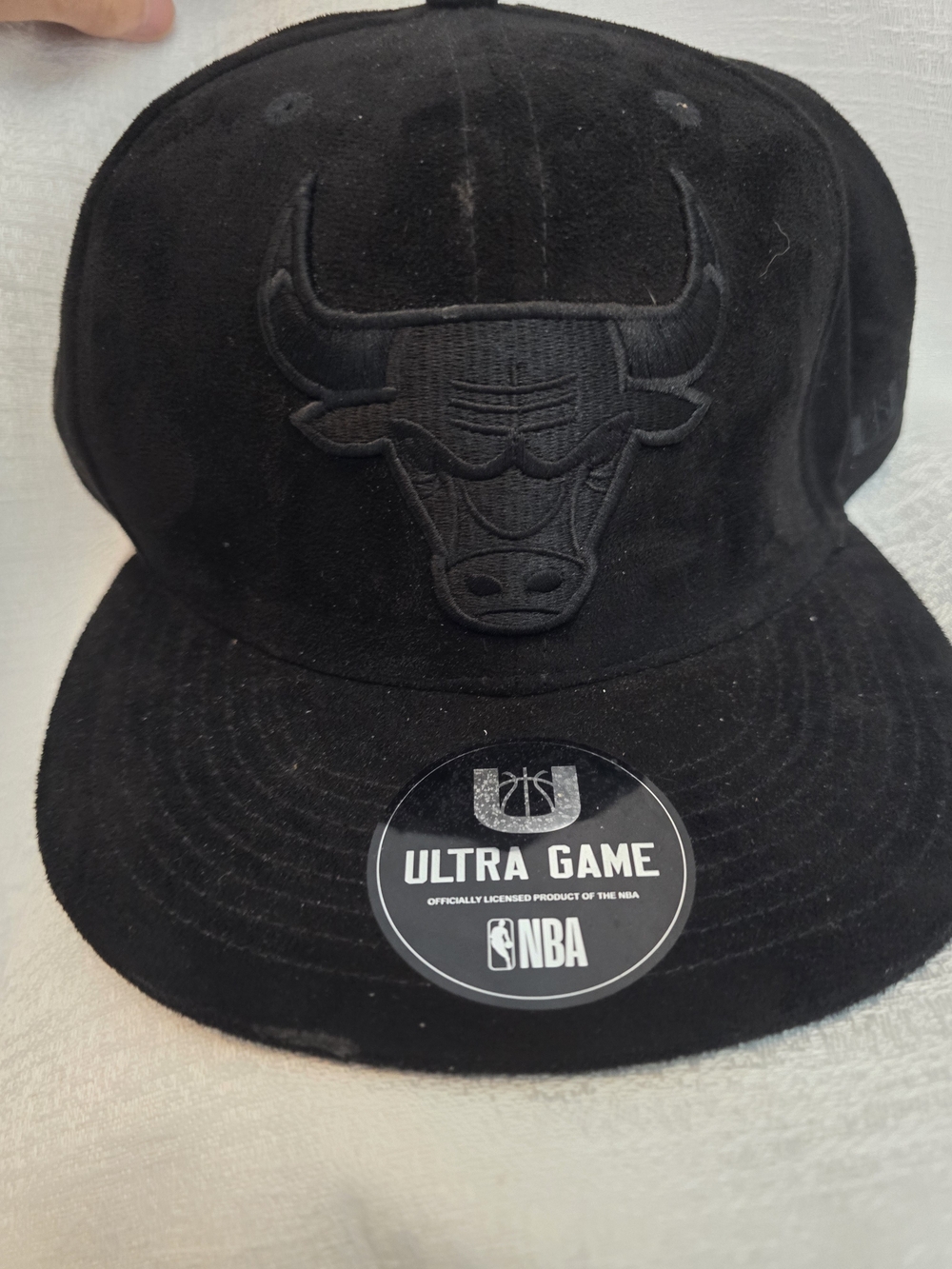 NBA All-Black Chicago Bulls Suede Snapback Hat